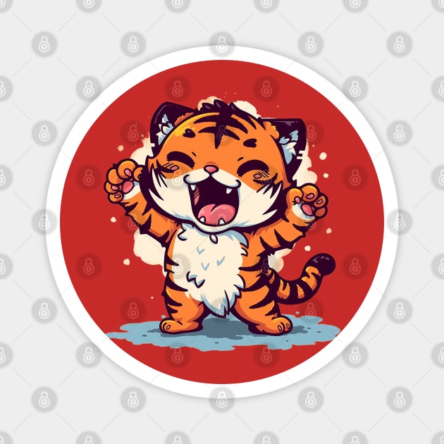 cute tiger Magnet by skatermoment